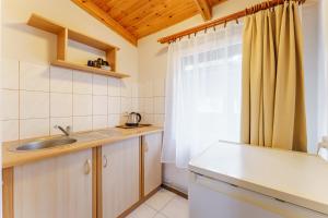 博格泽利卡Terimex的一个带水槽和窗户的小厨房