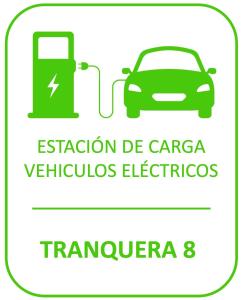 查斯科穆斯Cabañas Tranquera 8的加油站的电动汽车读物标志