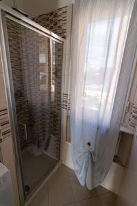 比萨Aela Home的带淋浴的浴室,带玻璃门
