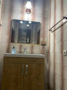 科布列季Welcome to Kobuleti的一间带水槽和镜子的浴室