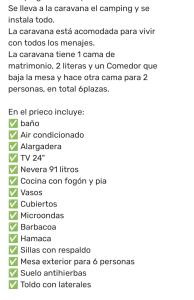塔拉戈纳Hotel caravana Guadalupe的包含命令列表的手机截图
