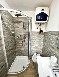 日科德尔格尔福迪艾斯Cà dè Armando - Val di Vara e Cinque Terre的带淋浴和卫生间的浴室
