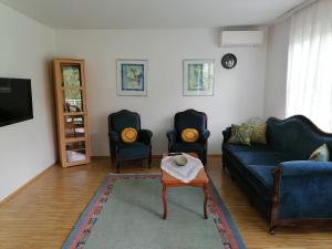 萨拉热窝Villa Nora Garden的客厅配有沙发和两把椅子