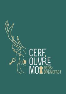 罗什福尔Cerf, ouvre-moi B&B的一只鸟的照片,上面有字眼,护脚踏车打折早餐