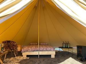 ÄhijärveA Romantic & Luxurious stay in the nature of Karula National Park.的帐篷配有一张床和电视