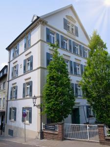 巴登-巴登菲林沃巴登巴登公寓的前面有棵树的白色建筑