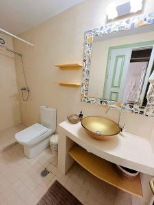 迈伊斯蒂Blue Horizon Kastellorizo的一间带水槽和卫生间的浴室