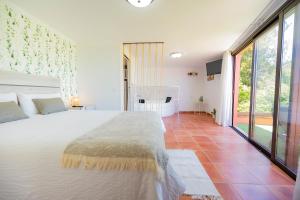 塔科龙特Finca El Pastel的一间卧室设有一张大床和一个大窗户