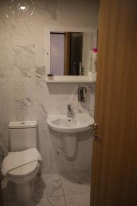 埃斯基谢希尔西那斯酒店的白色的浴室设有卫生间和水槽。