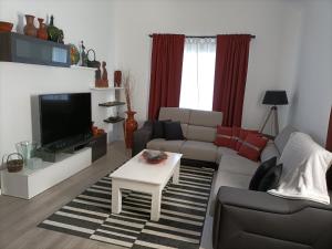 波瓦桑Sons da Ribeira的带沙发和电视的客厅