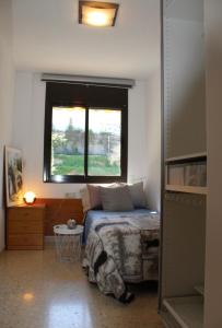 莫尼斯特罗尔Barcelo al riu的一间卧室设有一张床和一个窗口