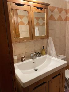 Anilio PelionCamellia Guesthouse的浴室配有白色水槽和卫生间。