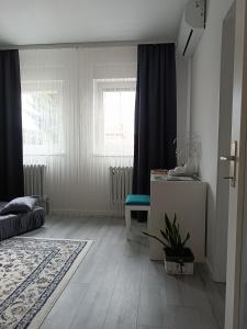 瓦拉日丁Apartman Vervis Varaždin的客厅设有床和窗户
