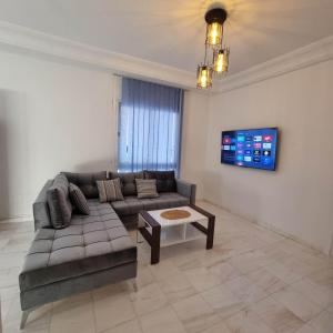 艾尔亚奈City View, Ennasr Spacious s2 Apartment的带沙发和电视的客厅