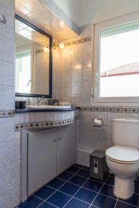 里托楚伦The Olympus Estate的一间带卫生间、水槽和镜子的浴室