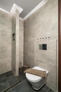 兰特斯Marina apartments的一间带卫生间和淋浴的浴室