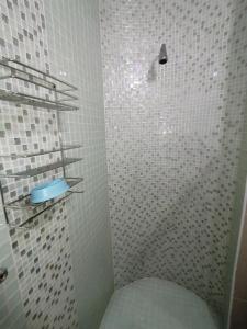 阿曼济姆托蒂Seaview Apartment Amanzimtoti的浴室设有白色瓷砖淋浴。