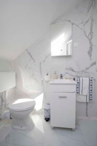 波达卡Apartment Navis的白色的浴室设有卫生间和水槽。