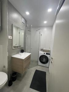 克宁Apartman Stela的一间带水槽和洗衣机的浴室