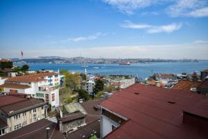 伊斯坦布尔Cihangir by Aydin Suite Hotel的享有水景和建筑景观的城市