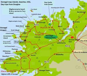 邓格洛Dungloe Lakeside Lodging的统一王国的公路地图