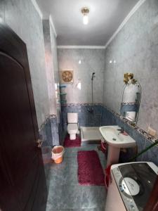 艾因苏赫纳شالية علي البحر بالعين السخنة بقرية امباير ريزورت的浴室配有盥洗盆、卫生间和浴缸。