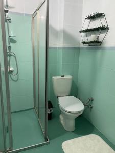 恰纳卡莱Merkezde 2+1 Geniş Daire的一间带卫生间和淋浴的浴室