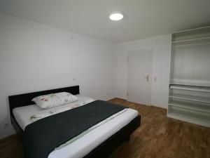 因斯布鲁克Apartment Diwani home stay Innsbruck by Interhome的一间卧室配有一张床和一个衣柜