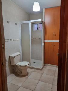 Emiliano ZapataAgusticidad en Cuernavaca的一间带卫生间和淋浴的浴室