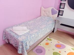 安卡拉Sky Ankara Big Suit Home的一间小卧室,配有一张床和一张书桌