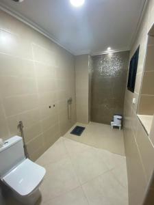 艾济拉勒Le ruban d’or的白色的浴室设有卫生间和淋浴。
