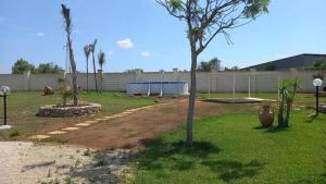 切萨雷奥港Casa Morfeo的棕榈树公园,围栏和树
