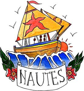 圣贝内代托-德尔特龙托Appartamento Nautes的带有字体的帆船画