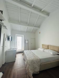 罗迪-加尔加尼科B&B Dimora Santucci的白色卧室配有床和书桌