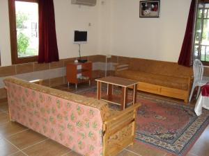 达利安奥扎尔普别墅公寓酒店的客厅配有沙发和桌子