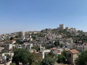 伯利恒Bayt Ateeq (Ateeq's house)的享有一座山丘上建筑的城市美景