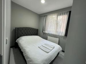 伊斯坦布尔Rose Plus Residence的一间小卧室,配有床和窗户