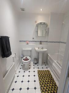 AllesleyStylish Modern Apartment, FREE SECURE Parking的浴室配有卫生间、盥洗盆和浴缸。
