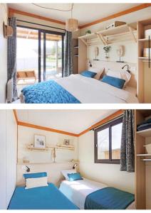 奥尔梅托RAS L'BOL的卧室两张图片,配有两张床和一扇窗户