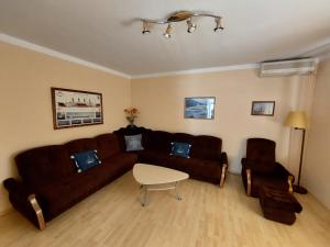 塞尔瑟House Marko的客厅配有棕色沙发和桌子