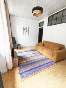 孔夫朗自由城Appartement Saint Jean 2 Cosy et Confort的带沙发和地毯的客厅