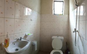 鲁亨盖里Randa's House I Homestay的一间带水槽和卫生间的小浴室