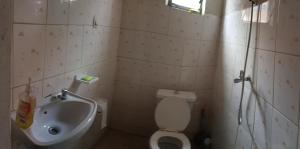 鲁亨盖里Randa's House I Homestay的一间带卫生间和水槽的小浴室