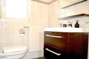 普莱克Wohnung mit Meerblick Romy的一间带水槽和卫生间的浴室
