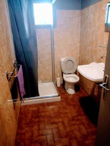 利伯维尔La Chambre de Cosy的浴室配有卫生间、盥洗盆和淋浴。