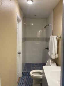 科罗拉多斯普林斯2-bedroom near hwy. 24 & I-25的浴室配有卫生间、盥洗盆和淋浴。