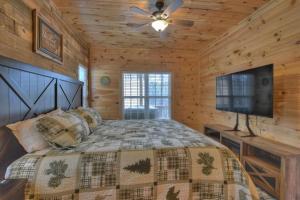 埃利杰Mountain Livin'的一间卧室配有一张床和一台平面电视
