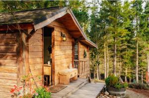 亚历山德拉Rustic cabin with hot tub - Homewood Forest Retreat的木板上的小屋