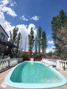 Juana Koslay Departamentos las chacras的庭院中的大型游泳池