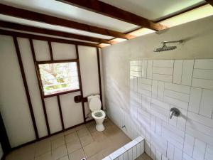卢甘维尔Freshwater Private Resort的一间带卫生间和窗户的浴室